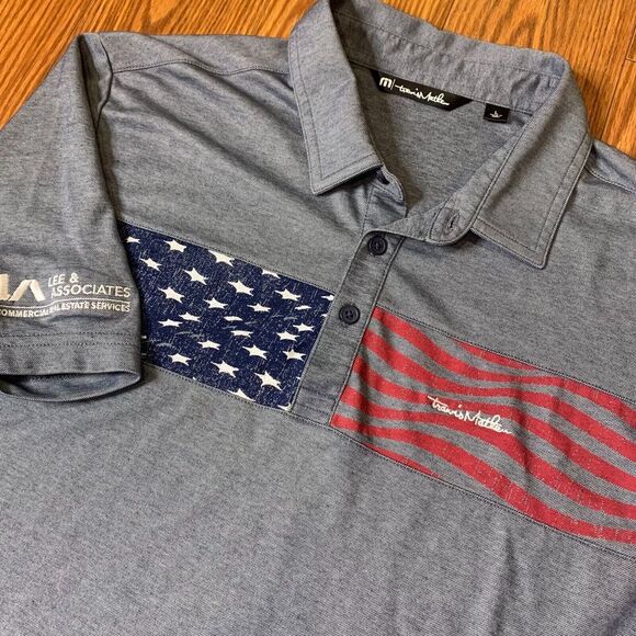 Travis Mathew Other - Travis Mathew Mens Large American Flag Polo Shirt